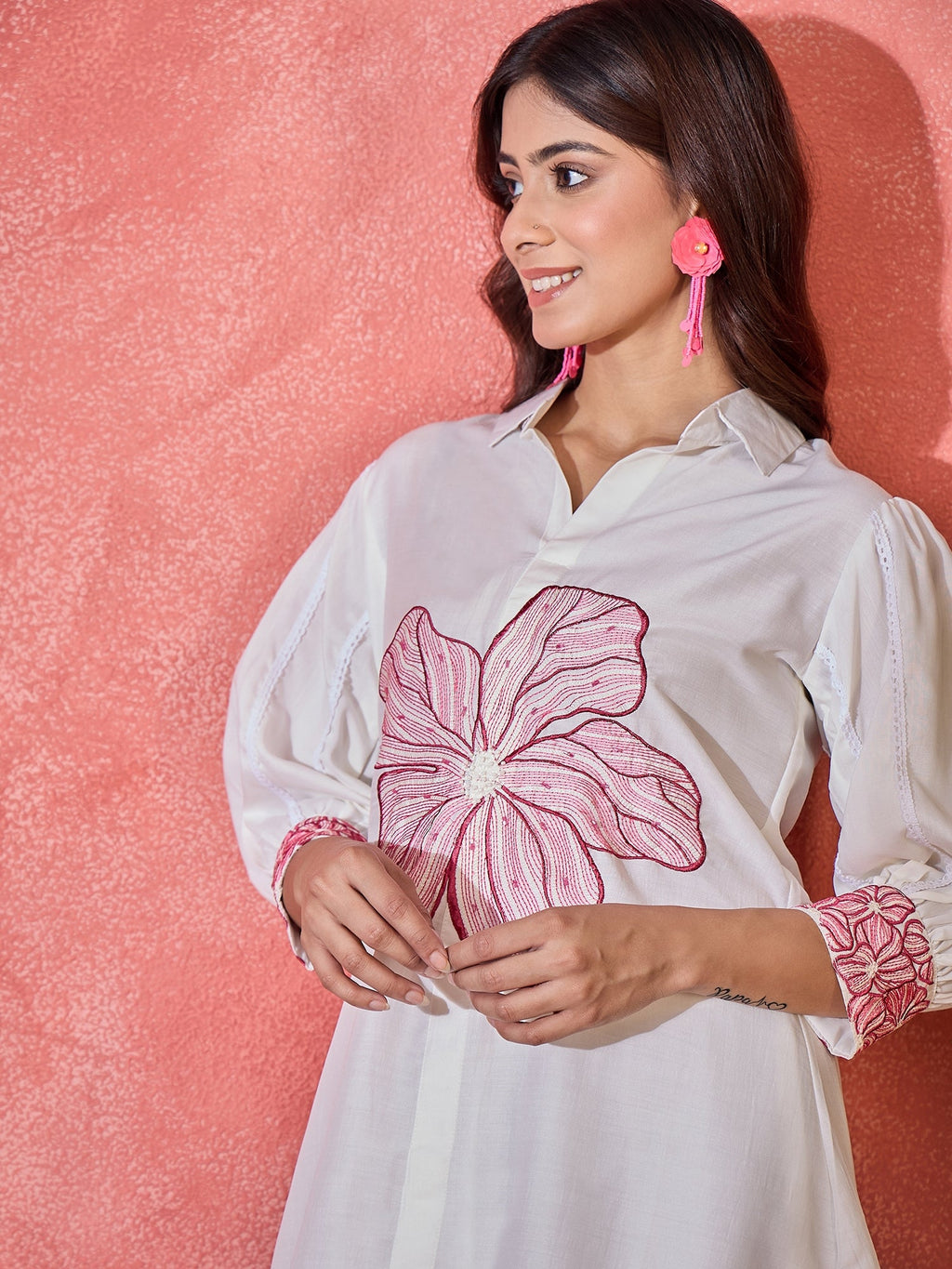 Joban Fashion Off White Silk Embroidered Readymade Kurta Set - Distacart