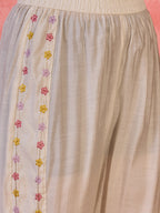 Joban Fashion Off White Silk Embroidered Readymade Kurta Set - Distacart