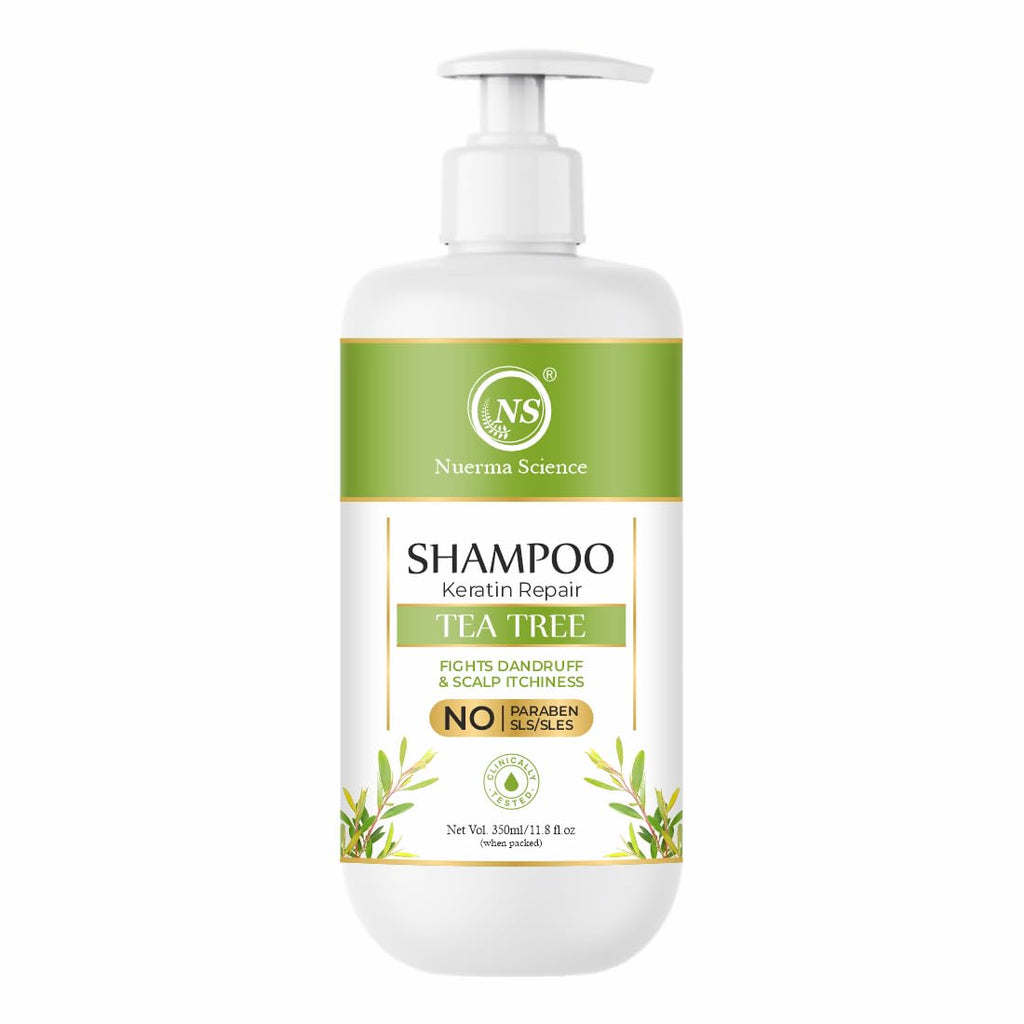Nuerma Science Keratin Repair Tea Tree Shampoo for Shine, Soft & Frizz-Free Hair Damage Repair