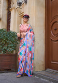 Monjolika Fashion Elegant Multi Colour Satin Georgette Lightweight Saree - Distacart