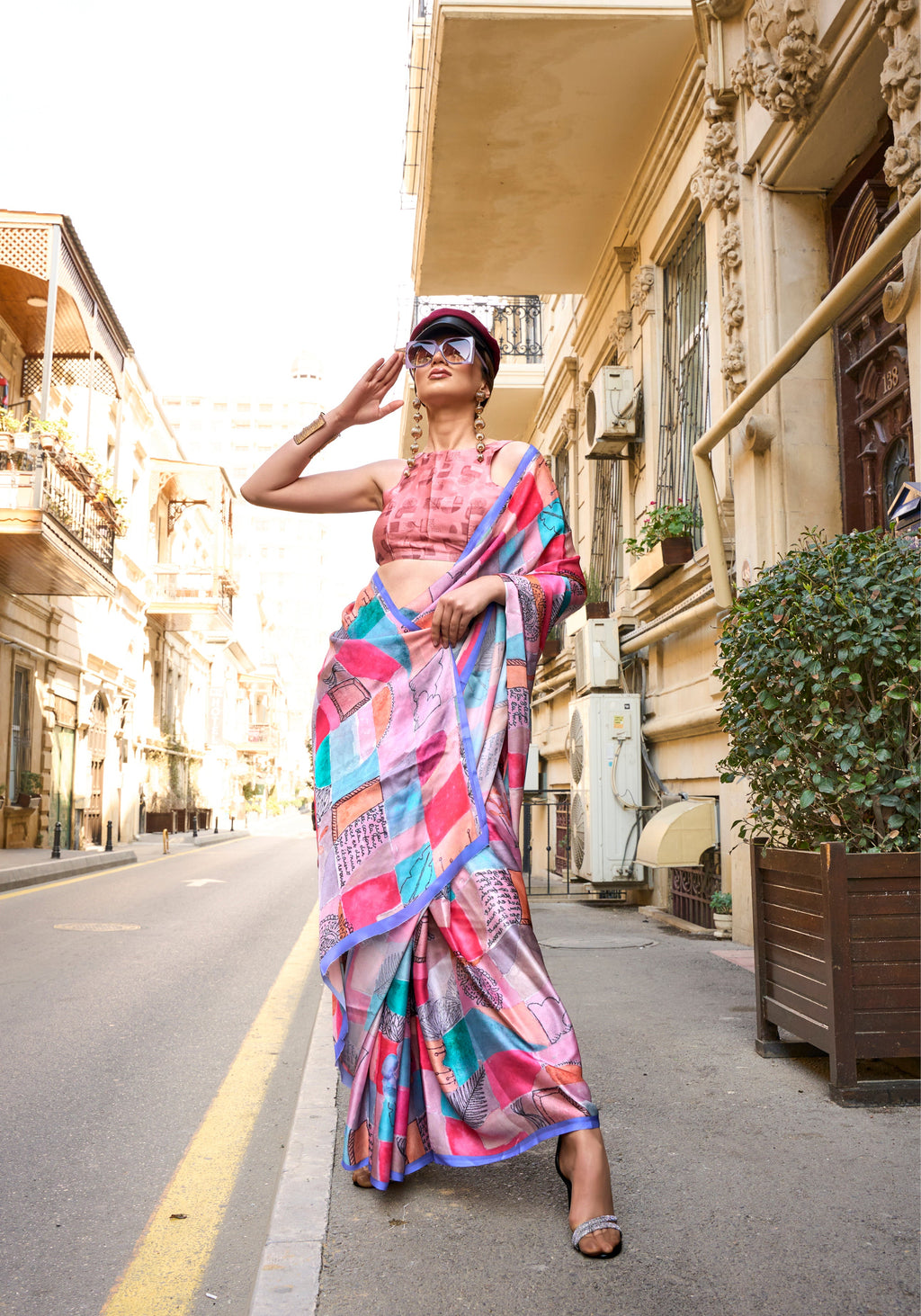 Monjolika Fashion Elegant Multi Colour Satin Georgette Lightweight Saree - Distacart