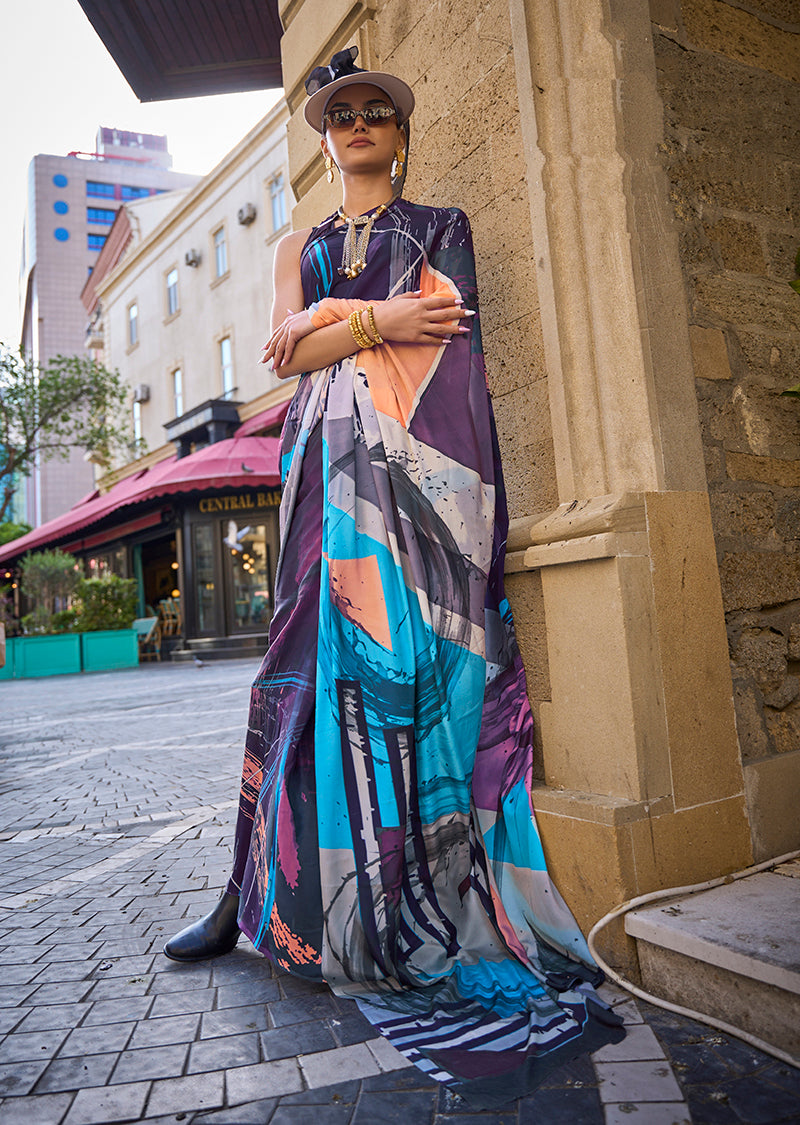 Monjolika Fashion Sophisticated Multi Colour Crepe Silk Elegant Saree - Distacart
