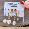 Gold-Plated Alloy Set Of 6 Designer Earrings - The Pari - Distacart