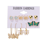 Gold-Plated Alloy Set Of 6 Designer Earrings - The Pari - Distacart