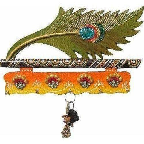Jaipur Crafts Beautiful MorPankhi Wooden Key Holder