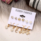 Gold-Plated Alloy Set Of 6 Designer Earrings - The Pari - Distacart