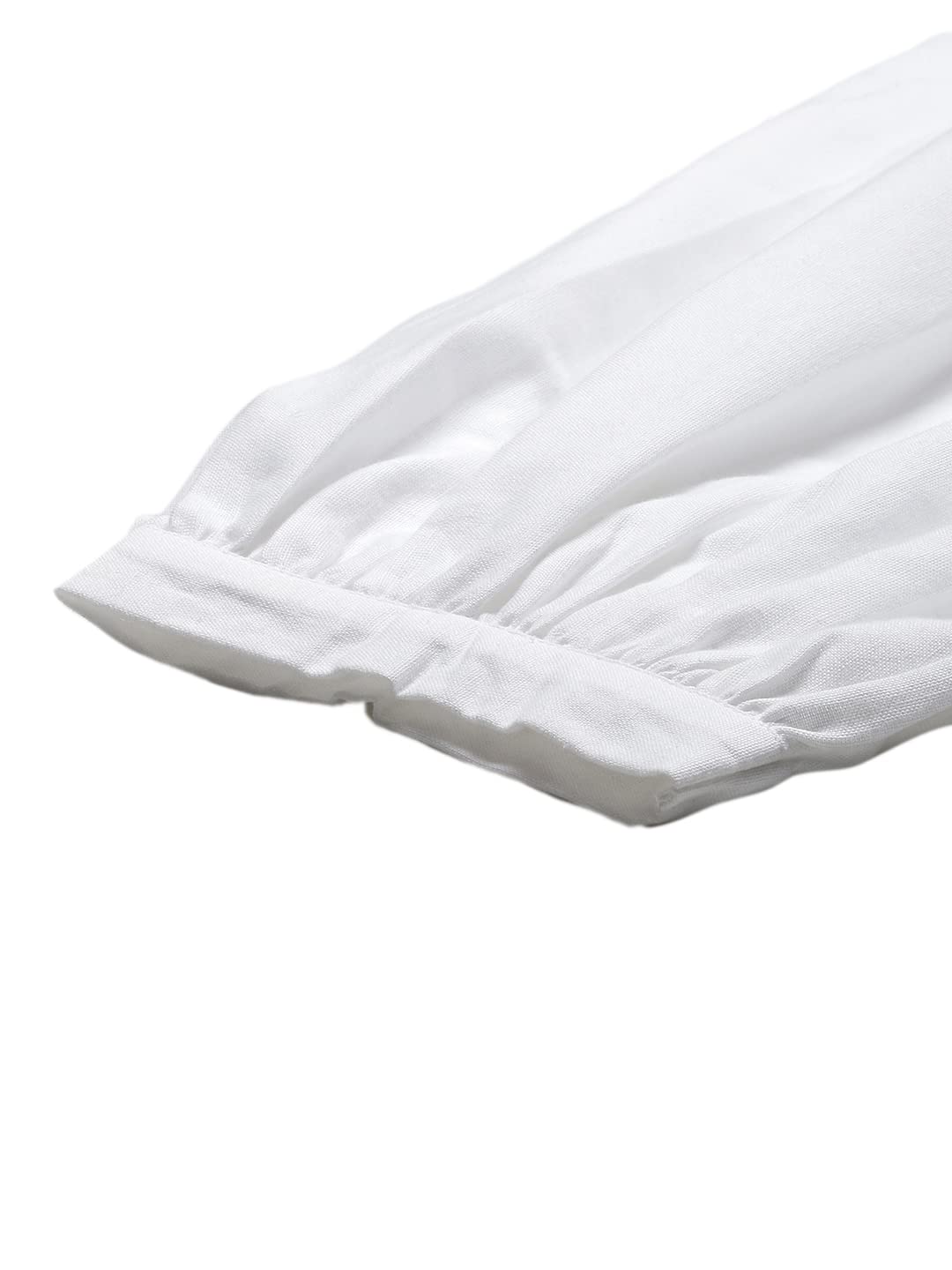 Juniper Women's White Solid Cotton Flex Dhoti Style Pants