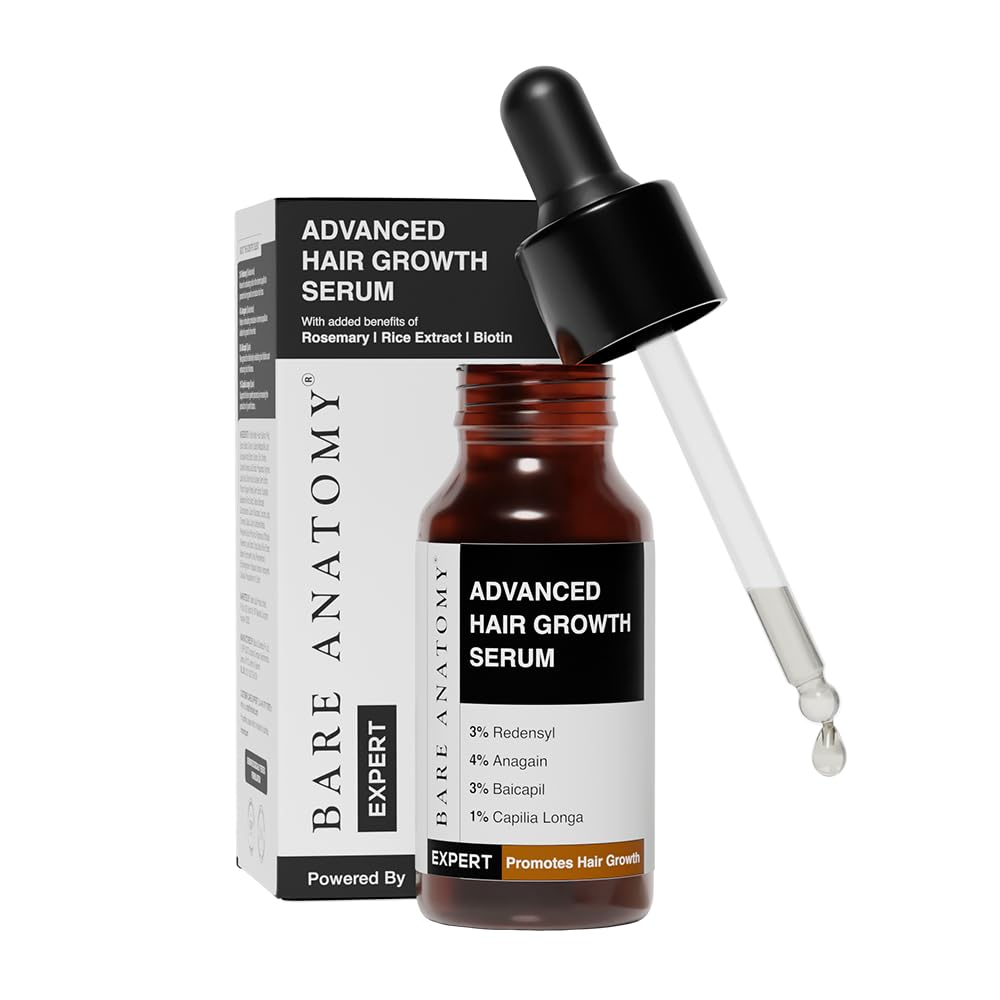 Bare Anatomy Advanced Hair Growth Serum for Scalp 3% Redensyl, 4% Anagain, 3% Baicapil