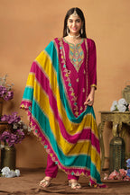 Monjolika Fashion Faux Georgette Embroidered Trendy Salwar Suit In Magenta - Distacart