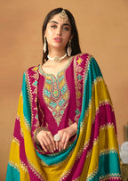 Monjolika Fashion Faux Georgette Embroidered Trendy Salwar Suit In Magenta - Distacart