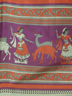Saree Mall Green & Purple Ethnic Motifs Print Bhagalpuri Saree - Distacart