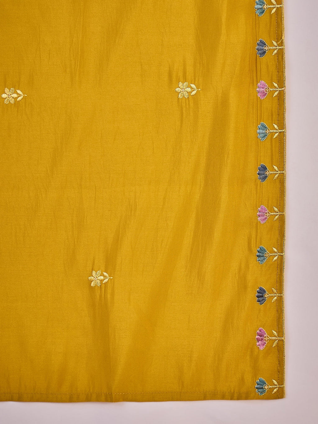 Joban Fashion Mustard Silk Embroidery Readymade Kurta Set - Distacart