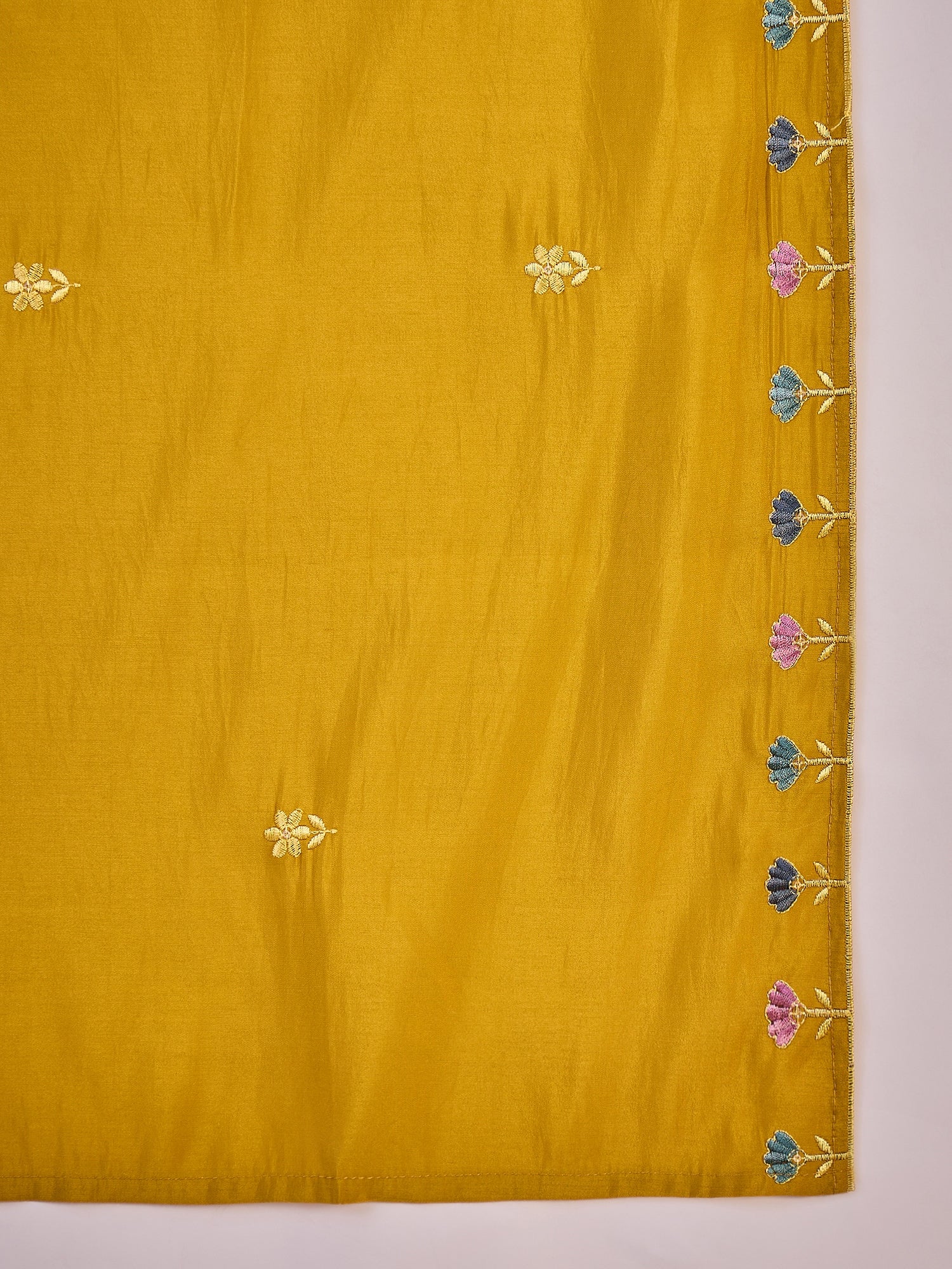 Joban Fashion Mustard Silk Embroidery Readymade Kurta Set - Distacart