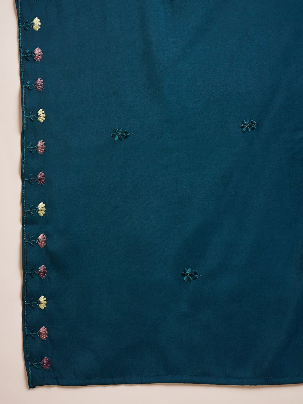 Joban Fashion Teal Silk Embroidery Readymade Kurta Set - Distacart