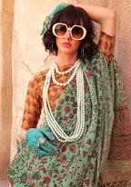Monjolika Fashion Stunning Sea Green Colour Printed Tissue Designer Saree - Distacart