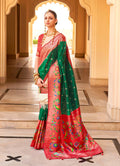 Monjolika Fashion Green Colour Soft Silk Sarees With Traditional Motifs - Distacart