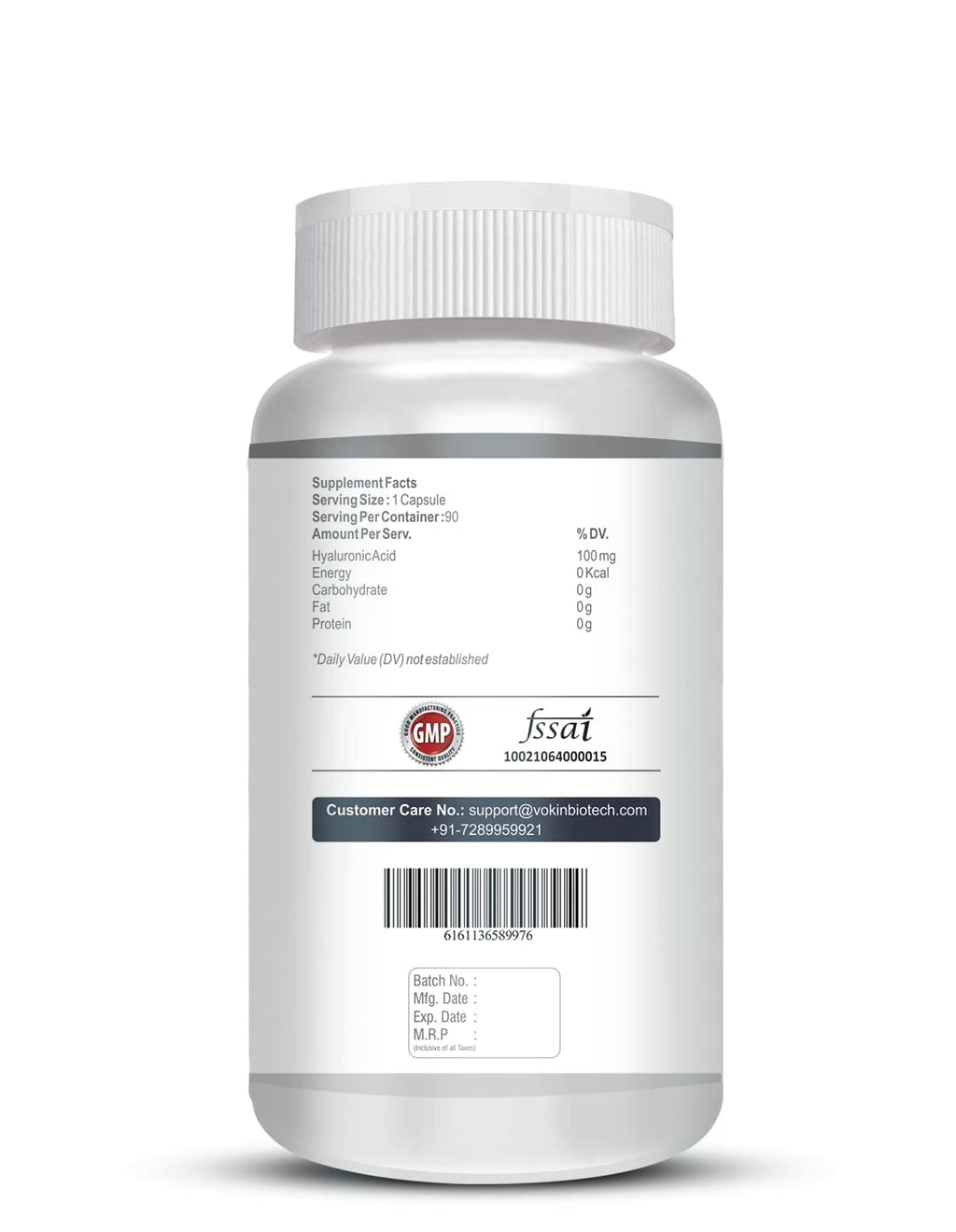 Vokin Biotech Hyaluronic Acid - Support Joint & Connective Tissues – 100mg