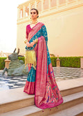 Monjolika Fashion Blue Colour Soft Silk Sarees With Traditional Motifs - Distacart