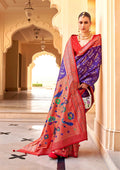 Monjolika Fashion Violet Colour Soft Silk Sarees With Traditional Motifs - Distacart