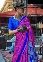 Monjolika Fashion Magenta Colour Satin Silk Printed Lightwear Saree For Women - Distacart