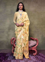 Monjolika Fashion Light Yellow Colour Mulmul Cotton Printed Lightwear Saree - Distacart