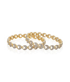 Gold-Plated Alloy Designer American Diamond Bangle Set - The Pari - Distacart