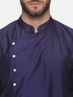 Sethukrishna Men Navy Blue Angrakha Kurta with Dhoti Pants - Distacart
