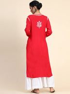 HOUSE OF KARI Women Embroidered Chikankari Cotton Kurta