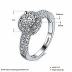 Crystal Royal Queen Sterling Silver Plated Ring - Distacart