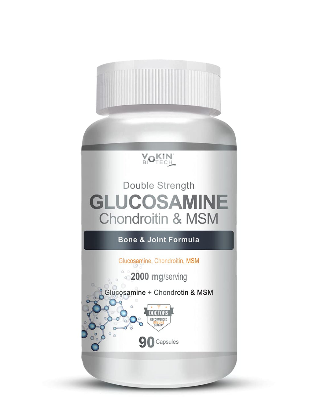 Vokin Biotech Glucosamine 1000mg, MSM 500mg & Chondroitin 500mg Support Joint Pain & Joint Strength (Glucosamine)