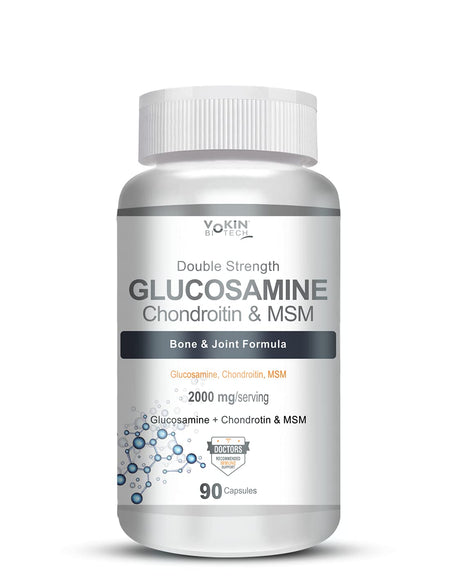 Vokin Biotech Glucosamine 1000mg, MSM 500mg & Chondroitin 500mg Support Joint Pain & Joint Strength (Glucosamine)