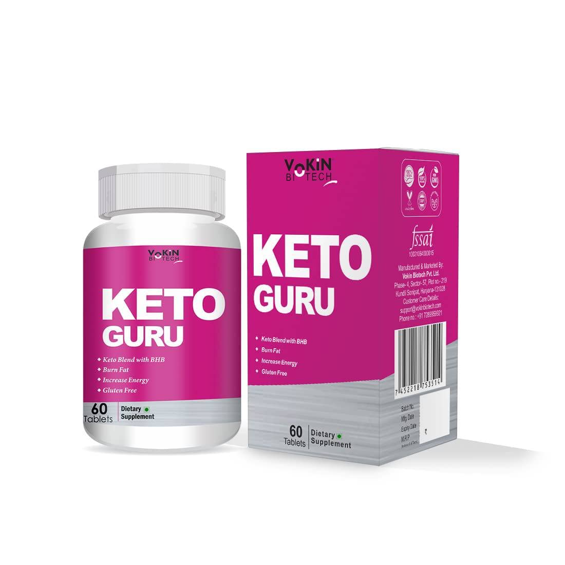 Vokin Biotech Keto Guru Tablets for weight loss | Fat Burner Supplement