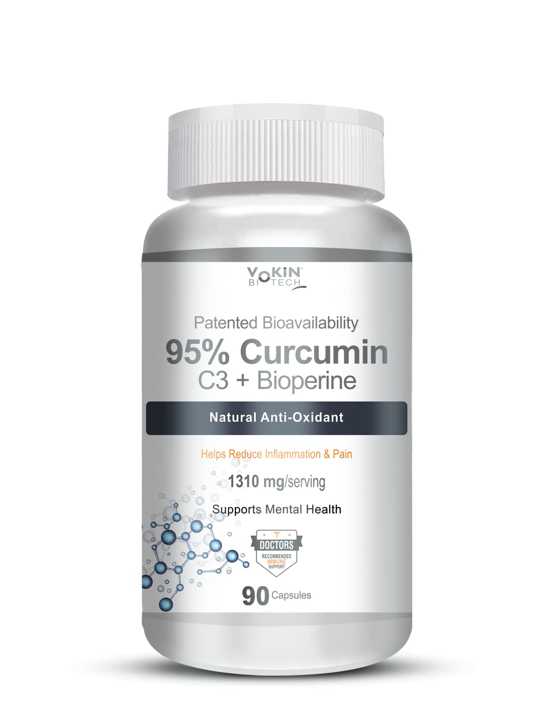 Vokin Biotech Curcumin C3+ Bioperine 1310mg Supports Mental Health