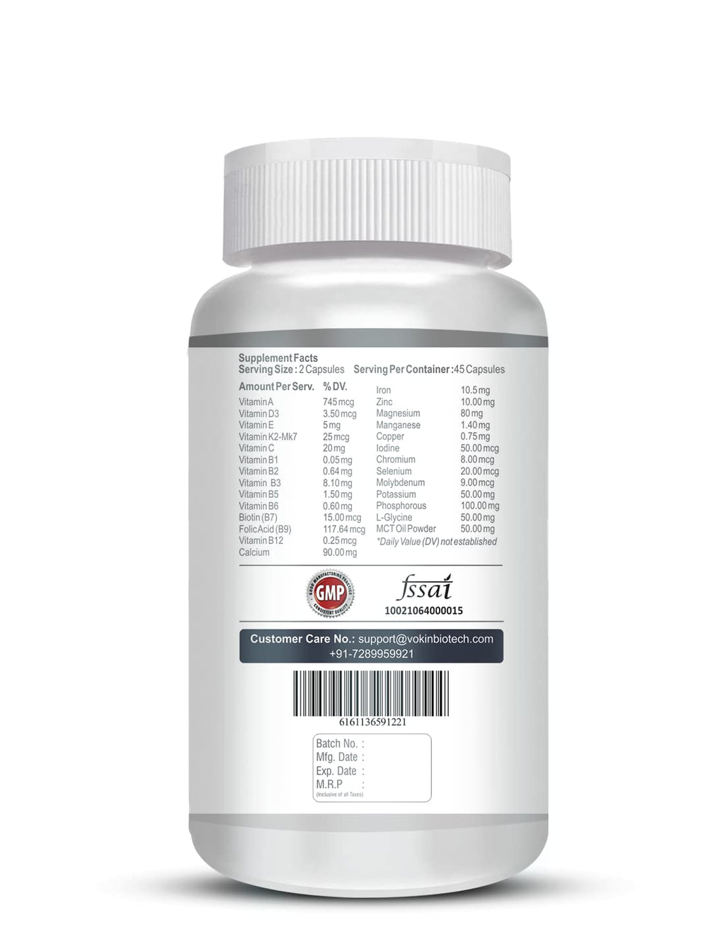 Vokin biotech Women - Multi-Vit Daily - 13 Vitamins & 10 Minerals -Support Boost Energy & Vitality- 767mg Capsules