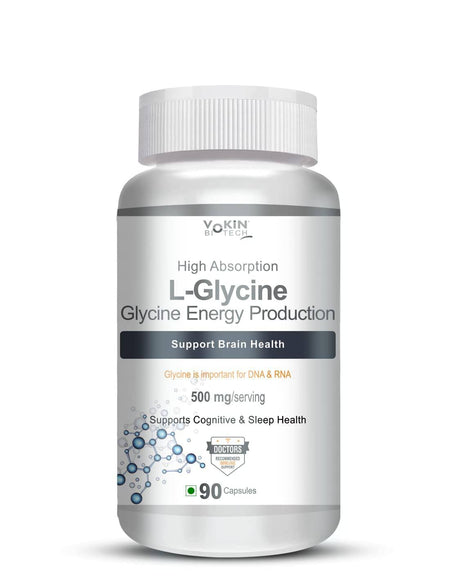 Vokin Biotech L- Glycine Energy Production - Support Cognitive and Sleep Health- 500mg