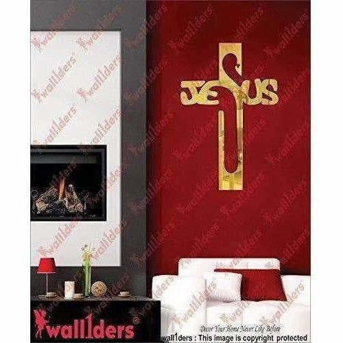 Gold Color - Jesus 3D Acrylic Mirror Wall Sticker