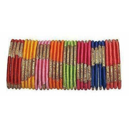 Beautiful Designer Multicolour Silk Thread Bangles Set