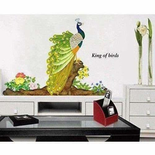Multicolor - Decals Design Peacock Bird Wall Sticker - Distacart