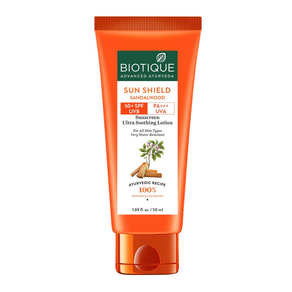 Biotique Sun Shield Sandalwood Ultra Protective Lotion 50+ SPF - Distacart