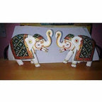 Kondapalli Handmade Elephants 2 Nos. Multi color Showpiece