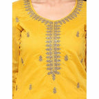 Yellow Chanderi Cotton Dress Material - Distacart