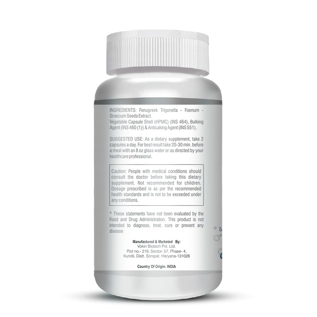Vokin Biotech Fenugreek Seed Extract Supplement 500mg, Silymarin Extract 300mg Support Healthy Glucose Levels
