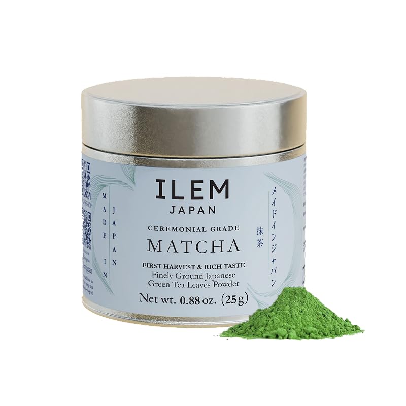 ILEM JAPAN Japanese Matcha Tea (25g) | Pure Ceremonial Grade Organic Japanese Matcha|First Harvest|Authentic & Premium Matcha Tea Powder Sourced From Kagoshima,Japan