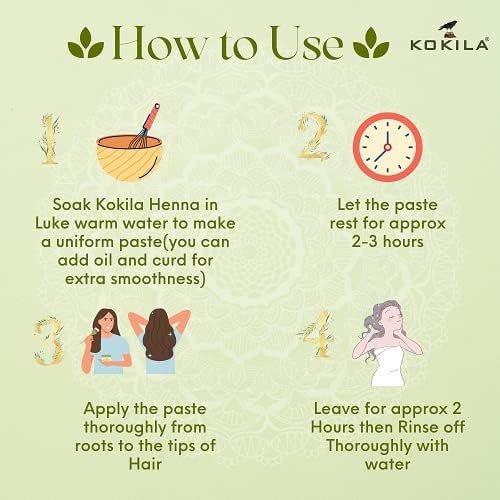 Kokila 100% Natural Organic Henna Leaves Powder For Natural Hair Color
