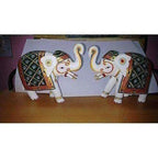 Kondapalli Handmade Elephants 2 Nos. Multi color Showpiece