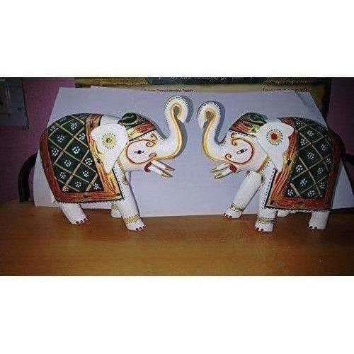 Kondapalli Handmade Elephants 2 Nos. Multi color Showpiece