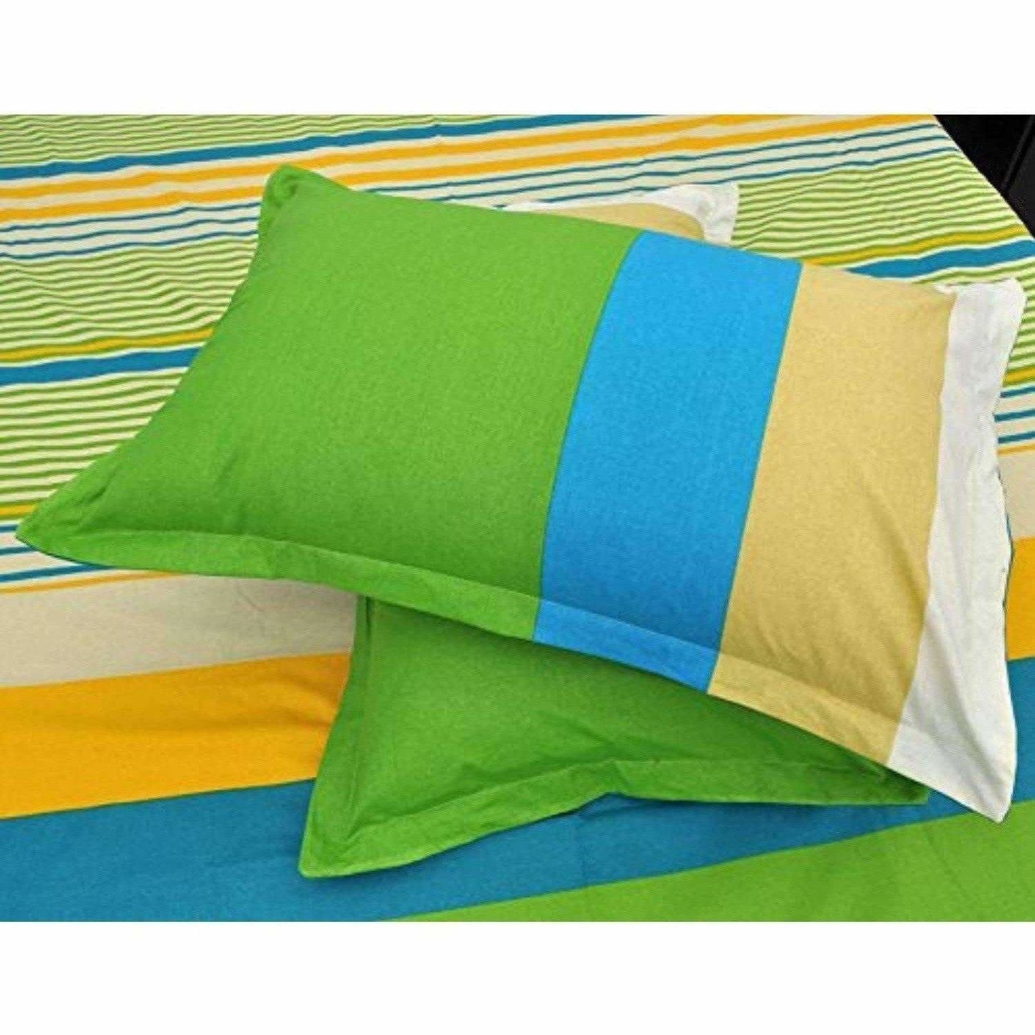 Cotton Double Bedsheet with 2 Pillow Covers - Multicolour