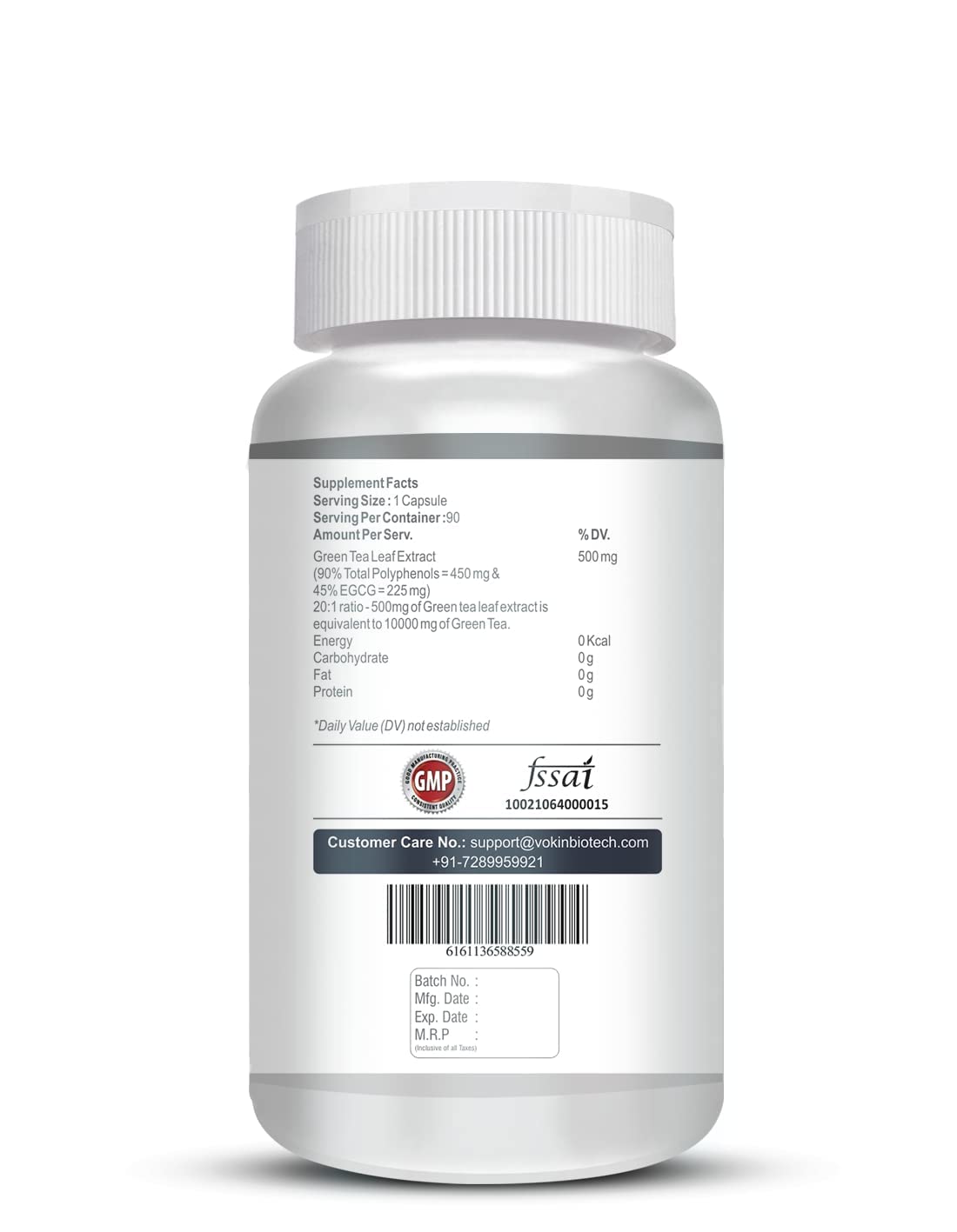 Vokin Biotech Green Tea Leaf Extract-90% Polyphenols & 45% EGCG– EGCG Supports Metabolism