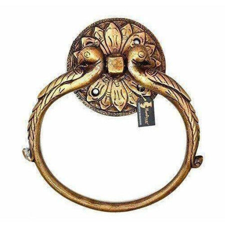 Twin Peacock Design Brass Towel Hanger