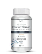 Vokin Biotech Iron Supplement for Women -100% Chelated - With Vitamin B12, Folic Acid & Vitamin C for High Absorption
